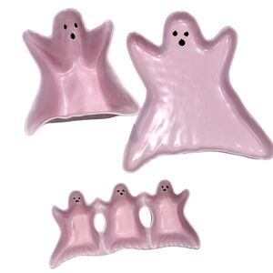 👻 The Ghost Pink Stoneware 3-Piece Serving Set
